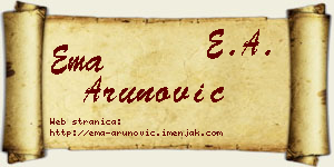Ema Arunović vizit kartica